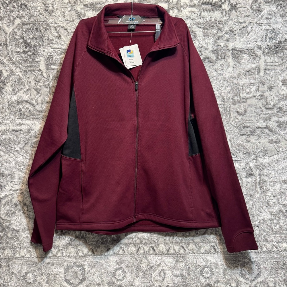 Tri- Mountain Performance Burgundy Full-Zip Jacket Mens XL NWT Ultra Cool